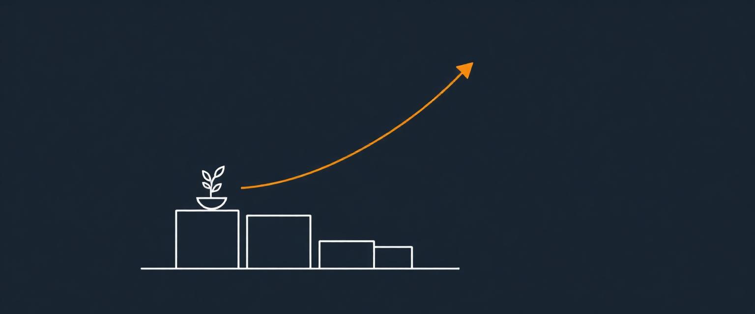 Six growth stages from beginner to mastery, illustrated as a plant being grown